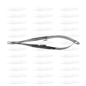 GO-118158 | Barraquer Needle Holder -Medium with Lock -Micro Jaw Curved